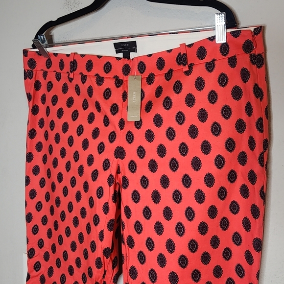 NWT J. Crew Minnie Coral Medallion Print Ankle Pants Women's plus size 16 - Picture 16 of 16